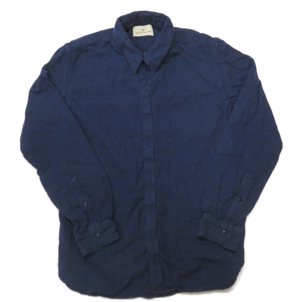 The Lost Explorer Button Up Shirt Men Medium Cotton Hidden Blue‎ Long Sleeve USA